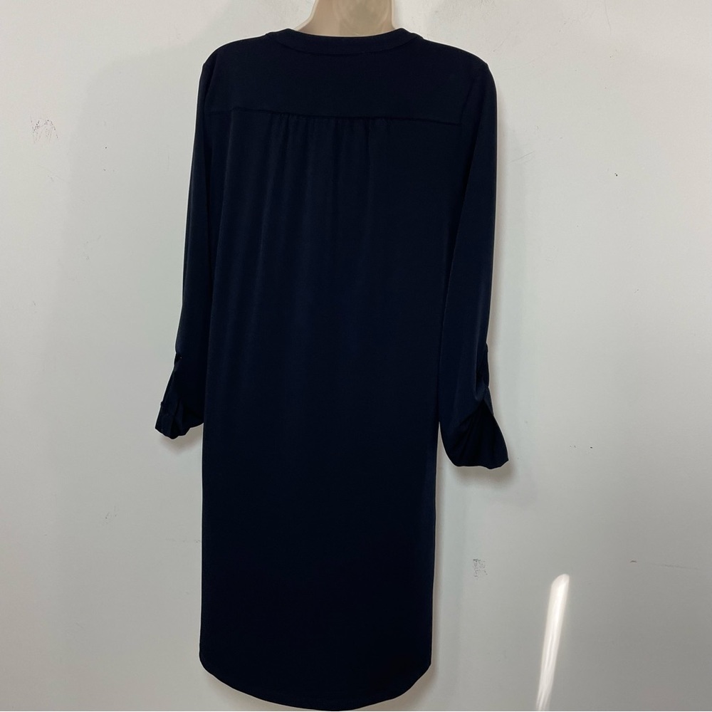 NWT Michael michael Kors Black jersey Shift Dress Gold Chain Small long sleeve - Picture 3 of 8